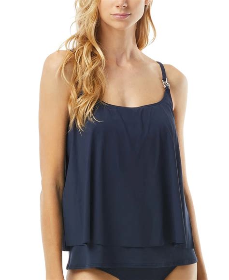 michael michael kors layered underwire tankini top|Michael Michael Kors Layered Underwire Tankini Top.